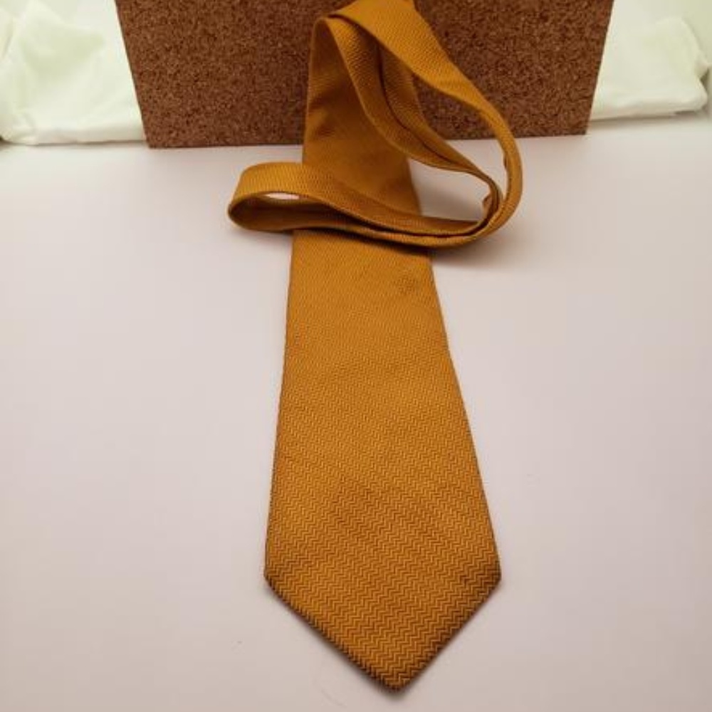 Necktie: Pure Silk shade of gold by CLAYBROOKE